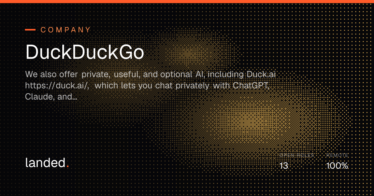 DuckDuckGo careers: 13 jobs open in Oct 2026 | landed