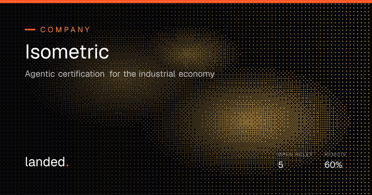 Isometric careers: 5 jobs open in Oct 2026 | landed