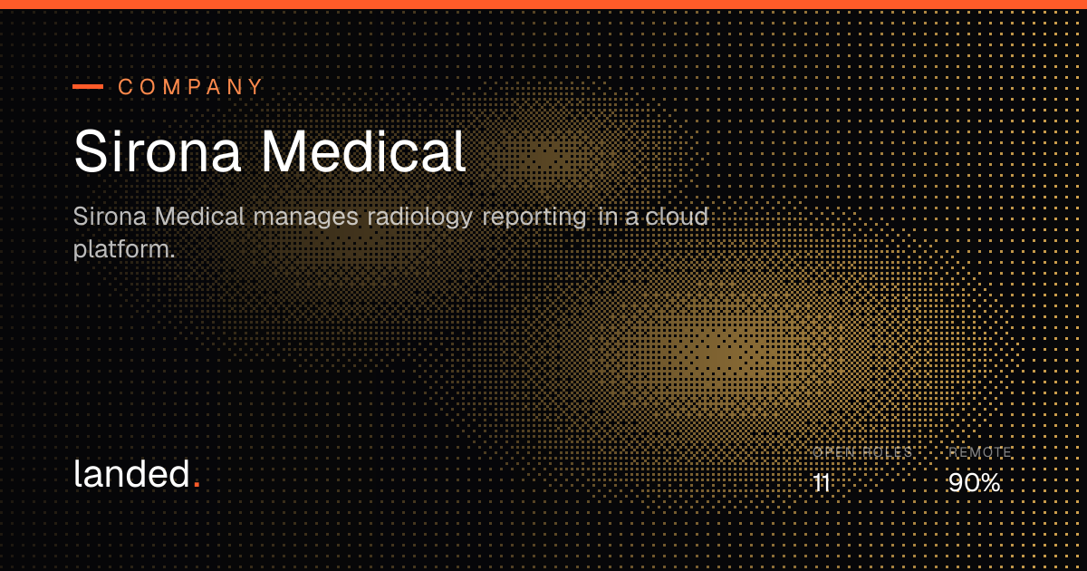 Sirona Medical careers: 11 open roles, 90% remote | landed