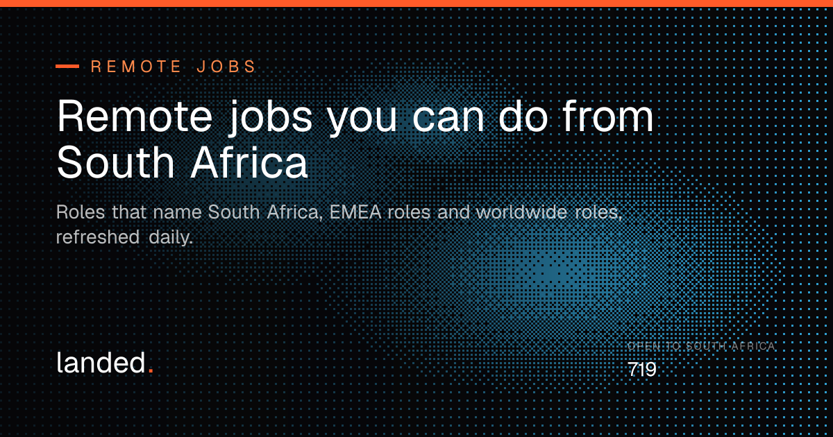 Remote Jobs in South Africa by Time Zone (2026) | landed